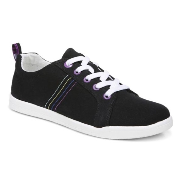 Vionic Black Stinson Comfort Lace Up Canvas Sneakers Size 6 NEW - Picture 1 of 7